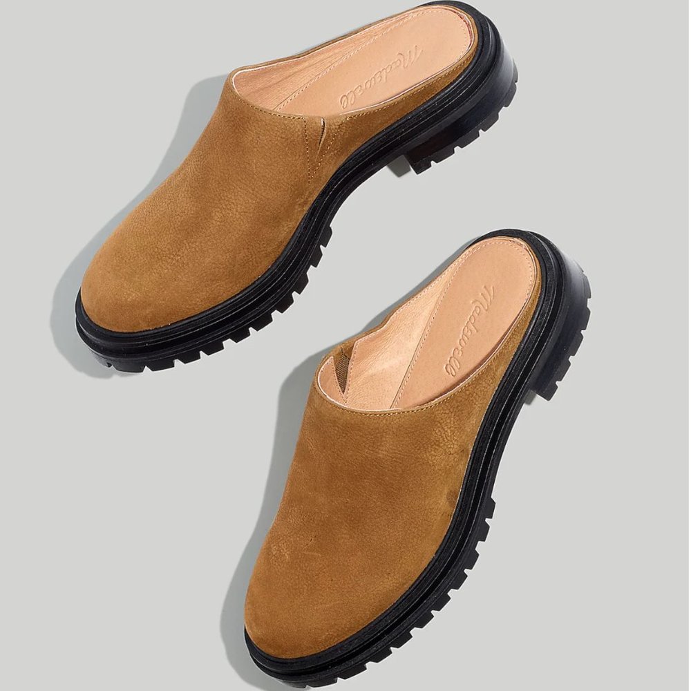 Madewell Bradley Lugsole Mules in Nubuck